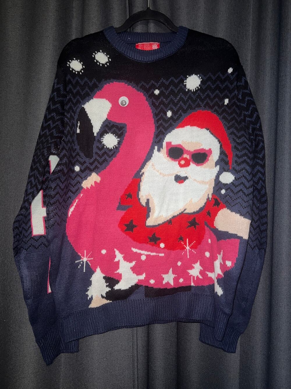 Ugly Christmas Sweater Xmas Size Large Flamingo